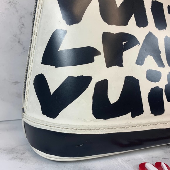 ❌❌ Louis Vuitton Graffiti Alma bag vintage tote Stephen Sprouse black/white - Picture 8 of 16